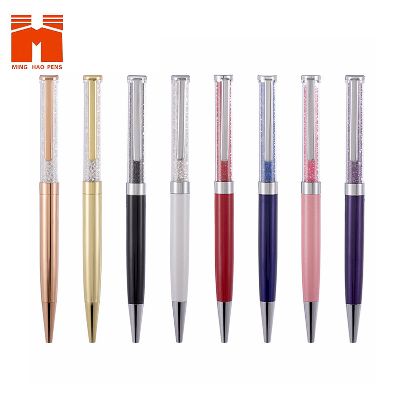 Crystal pen, metal material, lacquered pen barrel, multi-color pen, metal ballpoint pen, diamond gift pen full figure