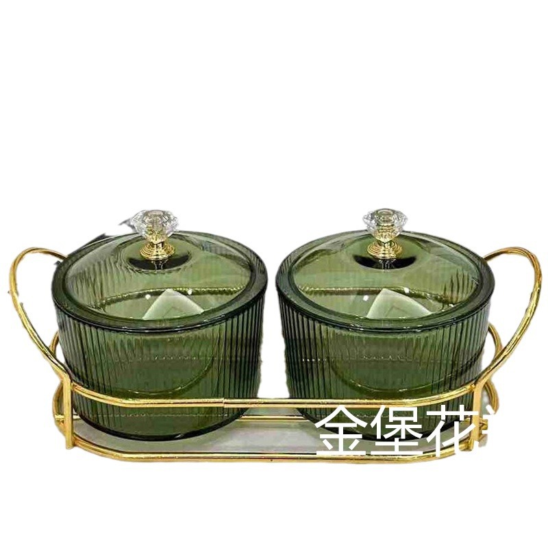 Transparent plastic round fruit plate, living room coffee table, household storage box, tea snacks, candies, inventory, heart plate, dried fruit box, golden castle vase Item Picture
