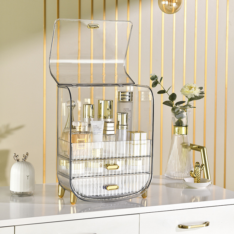 Light Luxury Cosmetics Storage Box Dresser Desktop Drawer Lipstick Box Skincare Advanced Acrylic Storage Rack Application Scenario