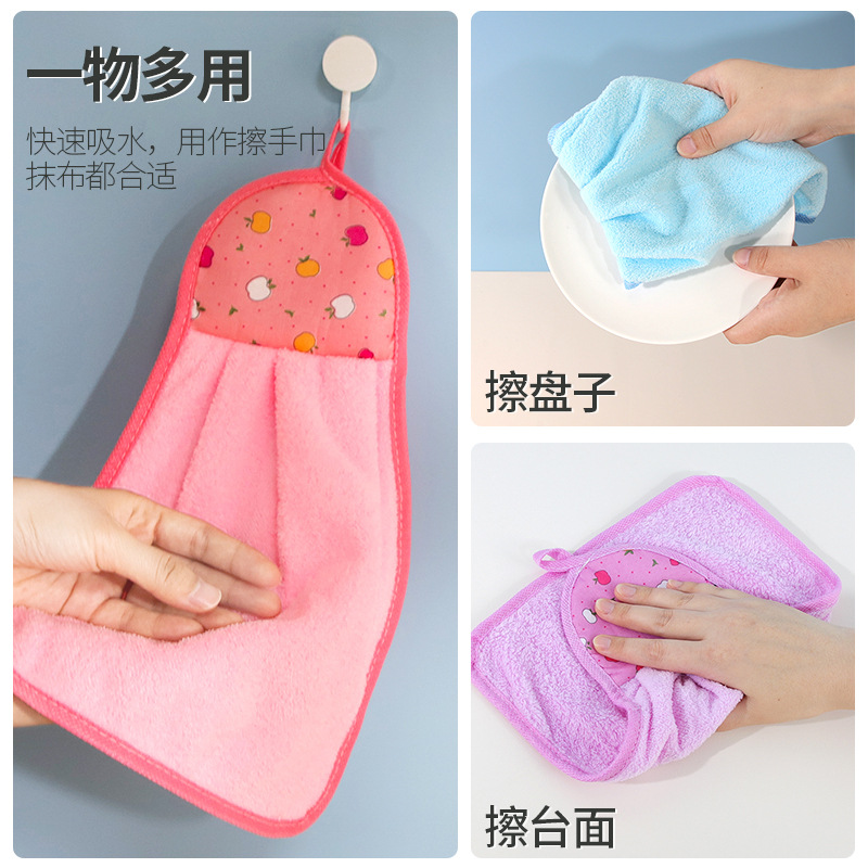 Hand Towel Cleaning Towel Coral Velvet Rag Thick Cartoon Hanging Towel Kitchen Bathroom Toilet Hand Towel Small Towel For Foreign Trade Export Only For Foreign Trade Export Only For Foreign Trade Export Only For Foreign Trade Export Only For Foreign Trade details Picture