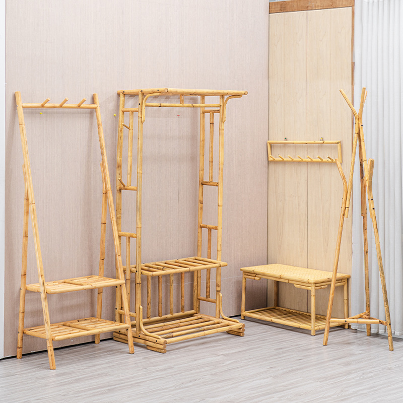 Simple coat rack, Zen-inspired clothes hanger, floor-standing simple rack, towel storage rack, modern multi-functional floor-standing hat rack Application Scenario