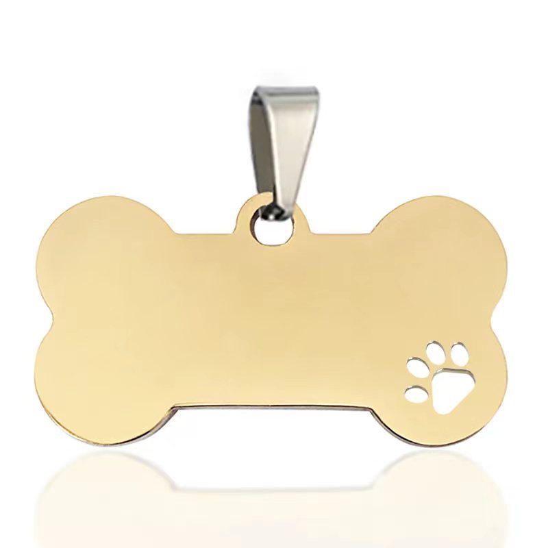 Colgante al por mayor hueco garra de perro hueso forma transfronteriza acero inoxidable pet hanger decoración logotipo de mascota rotulación dog tag Specification image