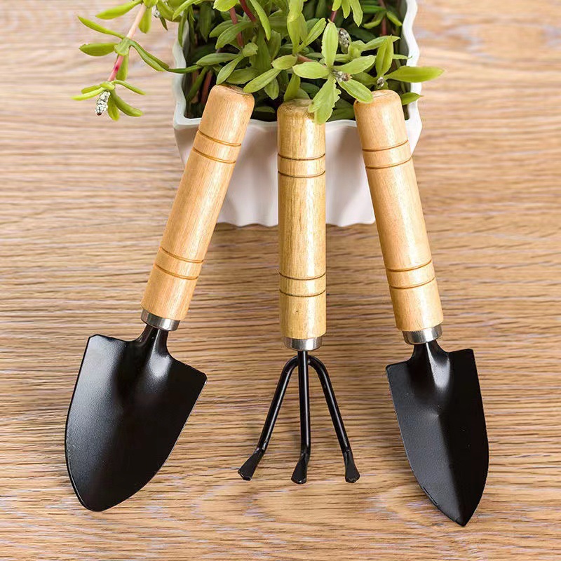 家用种花小铲子园艺工具三件套绿植多肉松土铁铲铁铁锹盆栽花铲