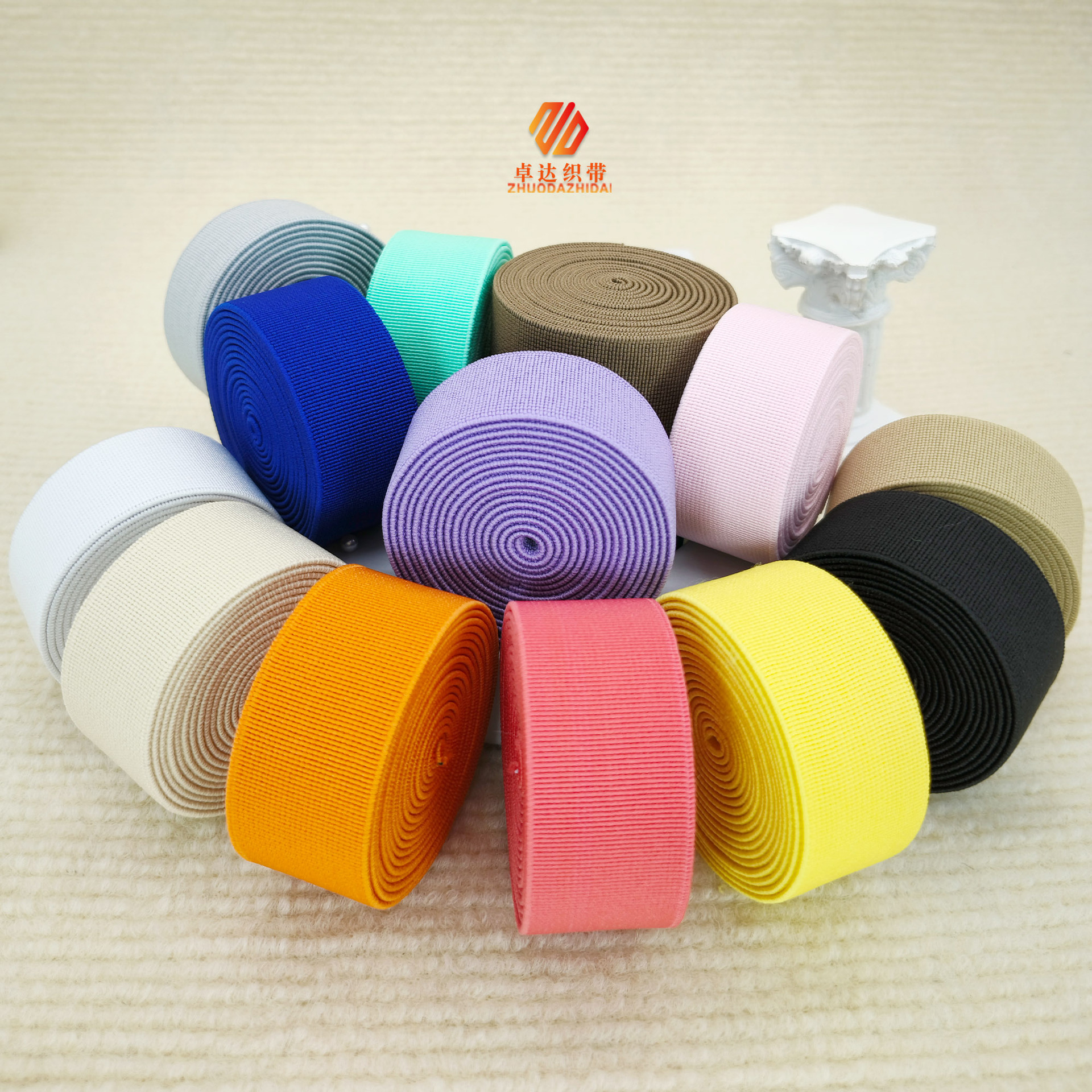 Color Off-The-Shelf Plain Grain Encryption High Elastic Elastic Fabric Head With Waist Hem Hat Accessories