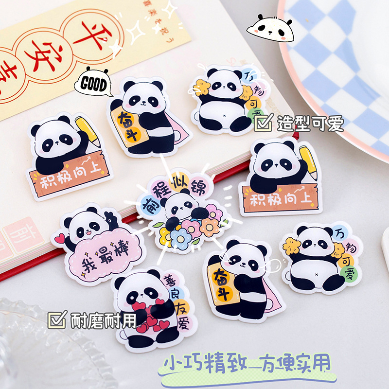 New cartoon acrylic inspirational Panda brooch pin style decorative gift cute bag DIY personality accessories details Picture