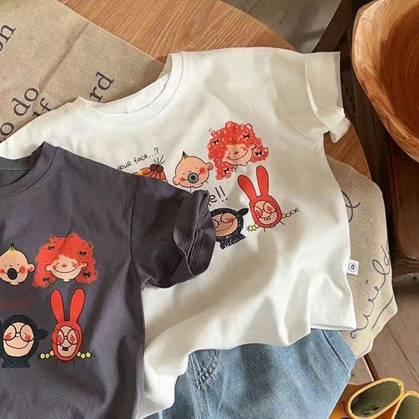 Children's short-sleeved T-shirt, summer little kids' Internet celebrity bestseller, women's trendy baby casual top, pure cotton and stylish Application Scenario
