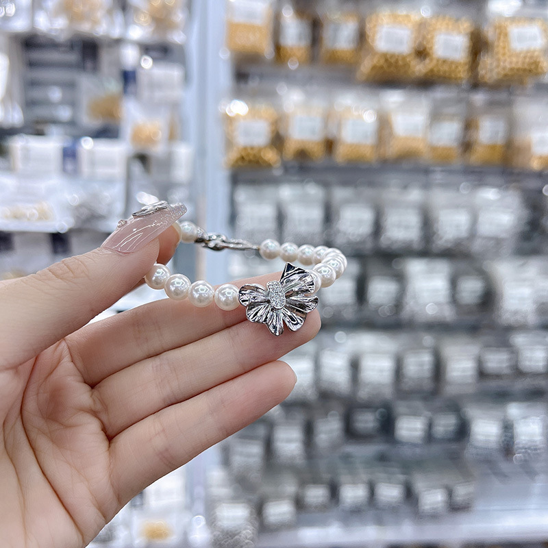 铜镀真金饰品蝴蝶结珍珠项链链接扣手链毛衣链连接配件DIY手工