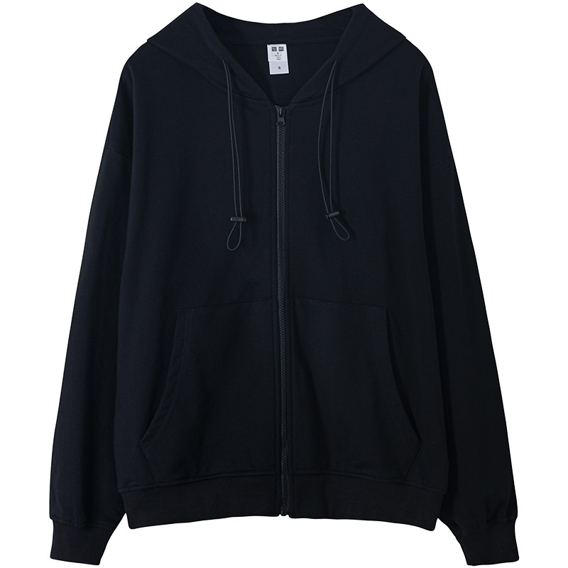 Heavy cardigan jacket, cotton hooded zipper casual long-sleeved sweatshirt in stock for wholesale, printed logo Item Picture