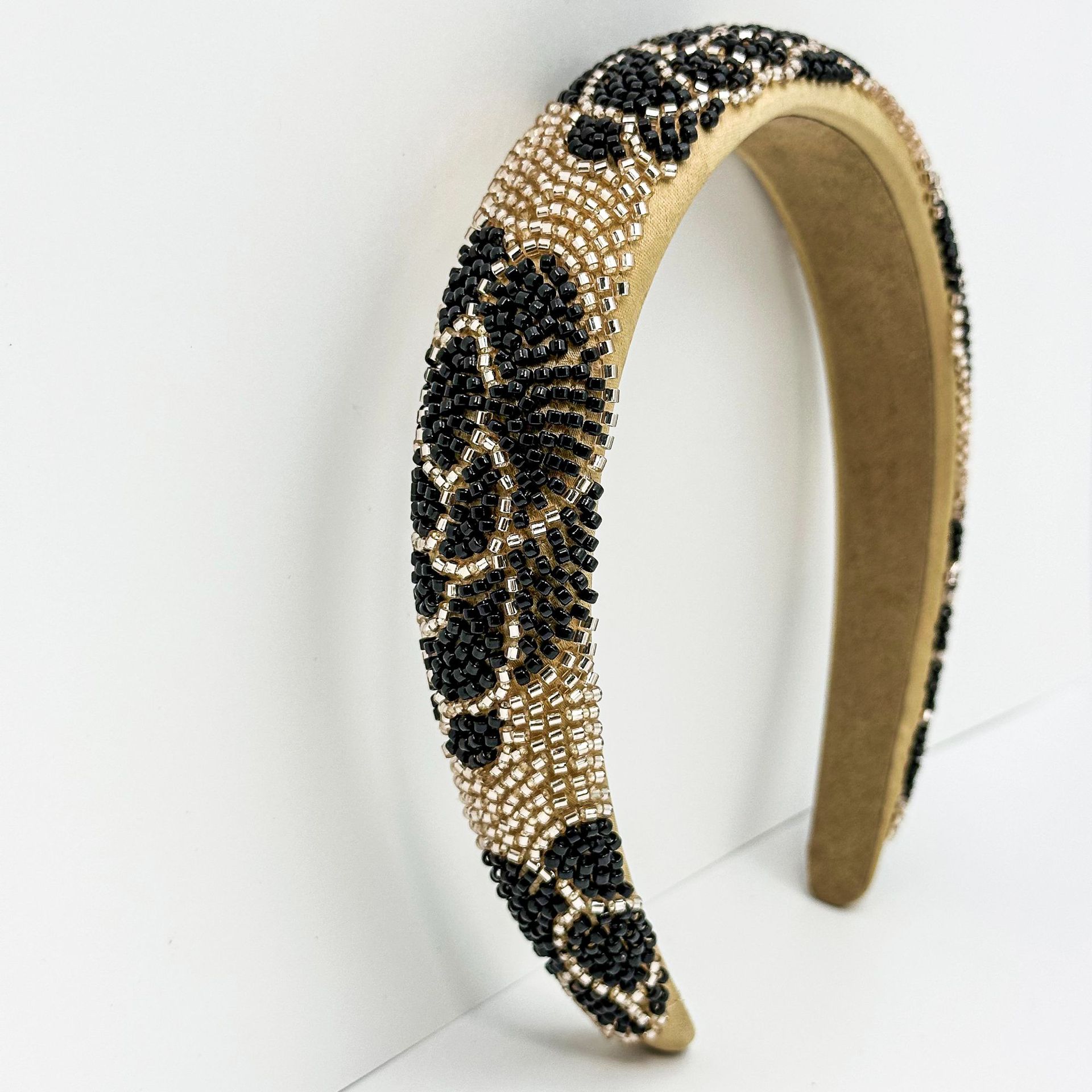 Cross-border sponge high skull top glittering colorful rhinestone headband for women, high-end light luxury Korean-style headband hair accessory Specification image