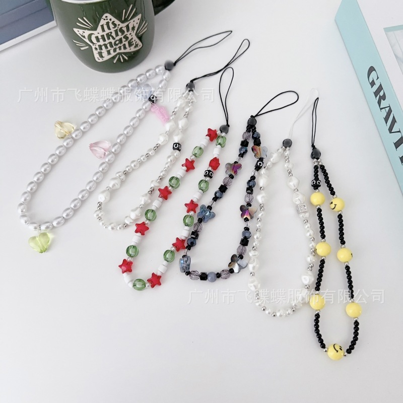 新款亚克力款c家手机链串珠防丢防摔手机挂绳潮流时尚手机壳挂件