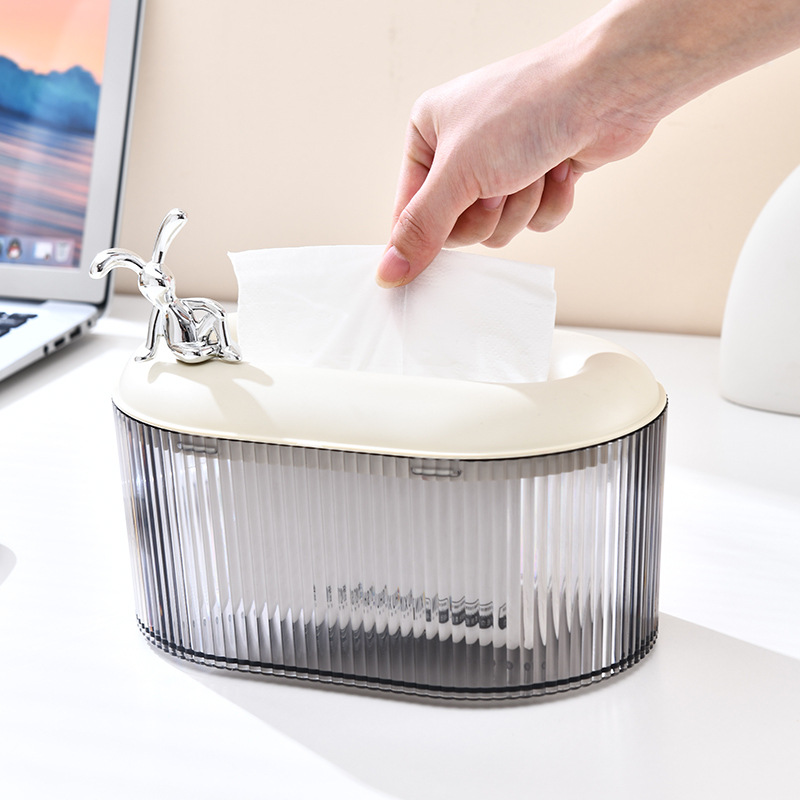 Light luxury bathroom face towel box, storage box, decorative cream-style tissue box, living room coffee table, tissue box, household toilet paper details Picture