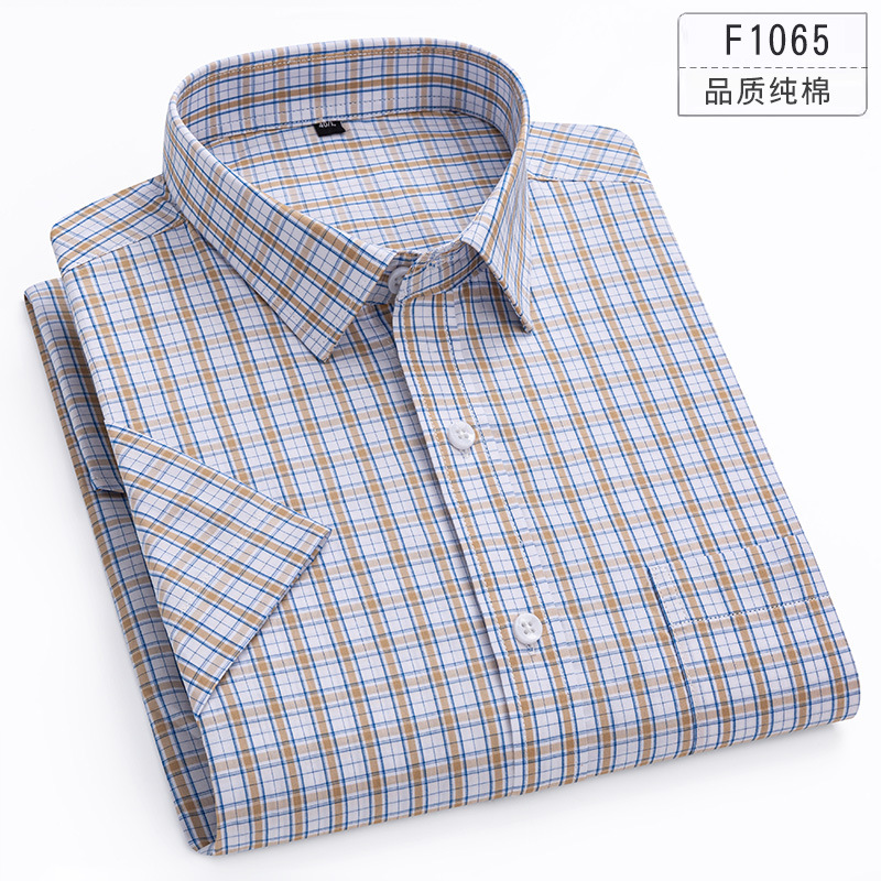 2026 New men's short-sleeved shirt, summer pure cotton checked shirt, men's breathable casual short-sleeved shirt Application Scenario