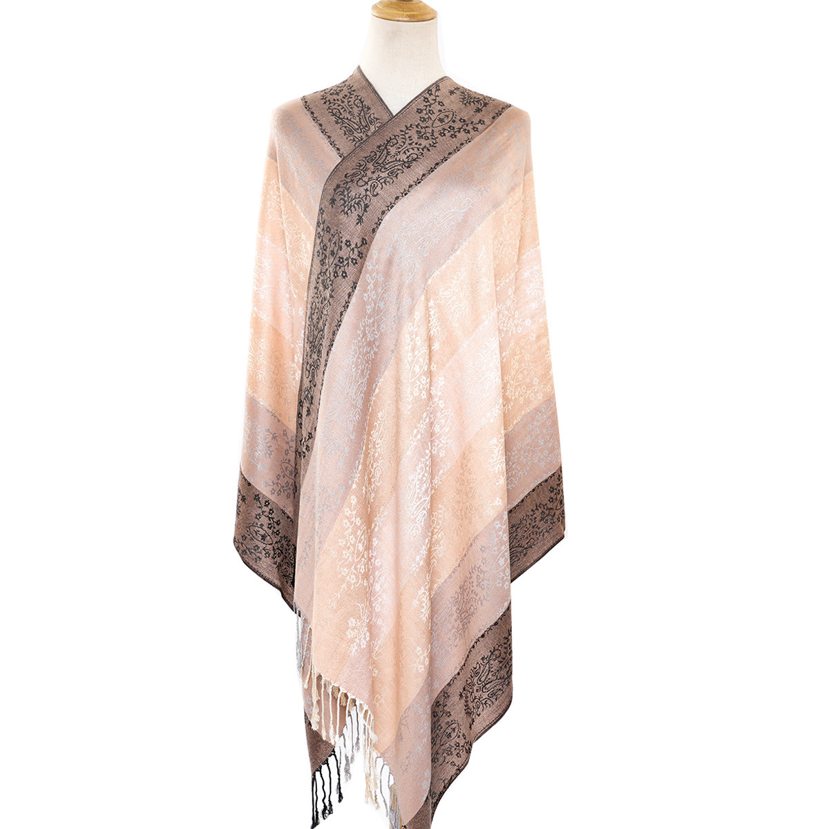 Factory Direct Sales Spring And Autumn New Cashew Jacquard National Wind Short Flow Su Lady Long Scarf Shawl Dual Use