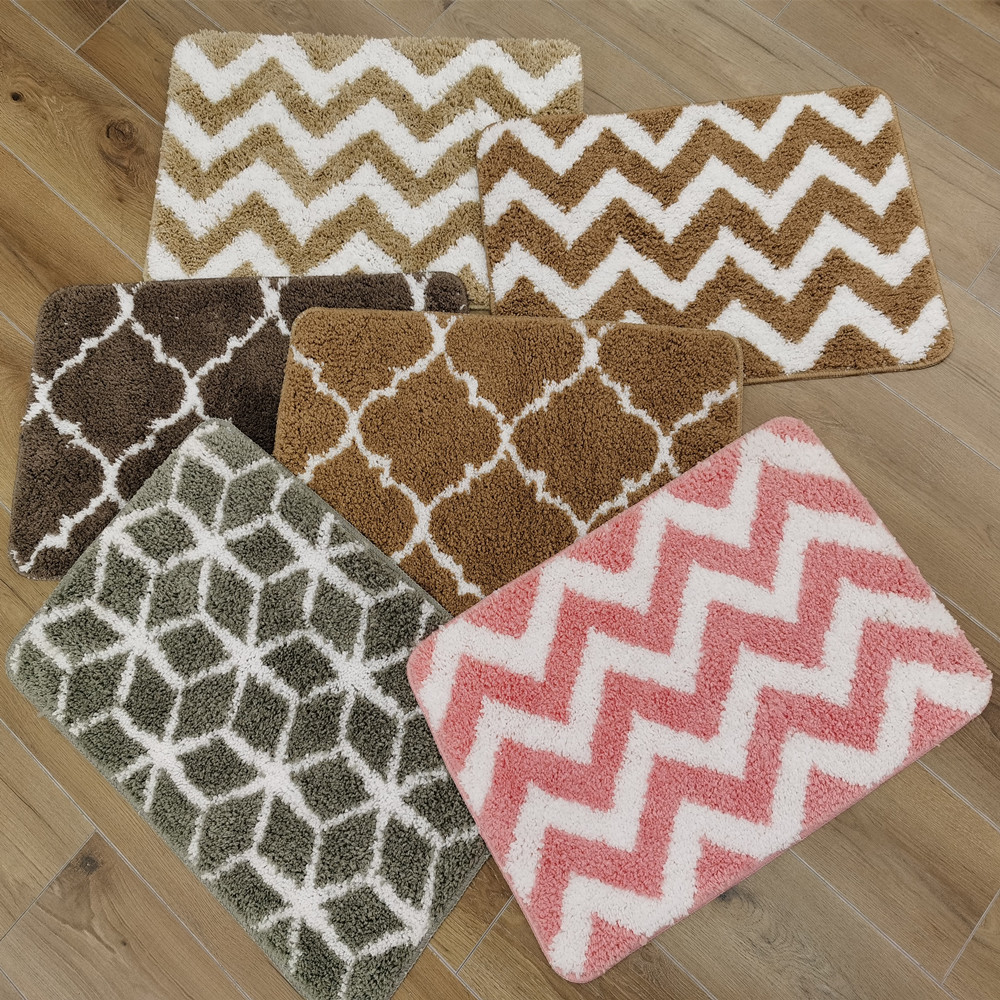 Amazon cross-border hot bath mat Microfiber jacquard bathroom door absorbent mat vendor super hot Application Scenario