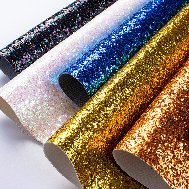 Wholesale Large Gold Onion Powder Pu Leather Fabric Glitter Shoe Material Glitter Glitter Artificial Leather details Picture