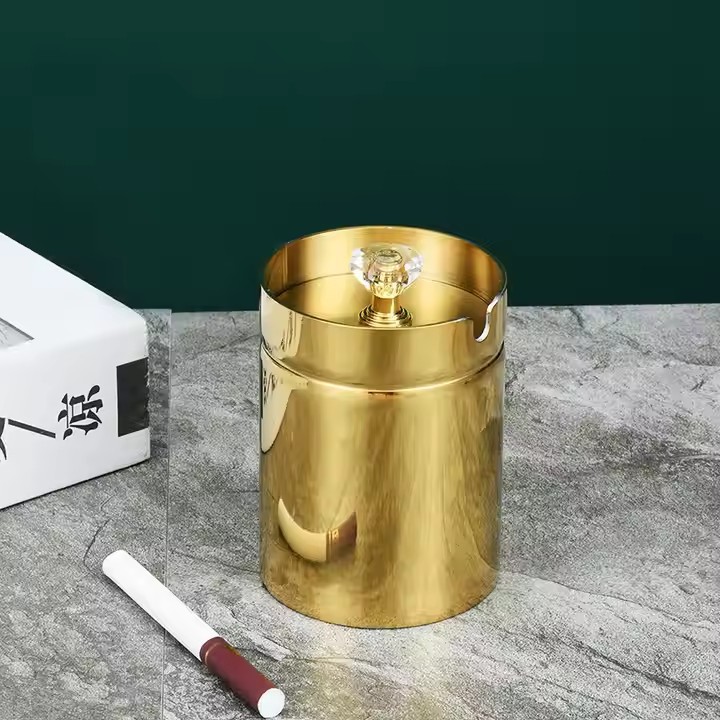 Factory Trend Car Sealed Ashtray Stainless Steel Car With Cover Closed Windproof Anti-Fall Internet Bar Hotel Ktv Specification drawing