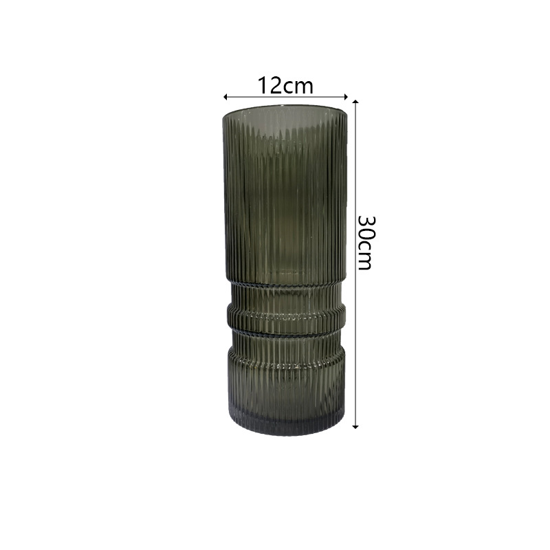 Nordic Light Luxury Art Vertical Glass Vase Primary Color Creative Living Room Table Bedroom Home Decoration Flower Arranger Item Picture