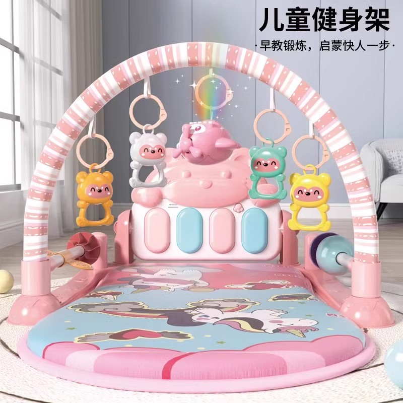 Cross-border baby fitness frame, pedal piano, baby bed bell, early education toys, 0-1 year, 3 months, 6 newborn gifts