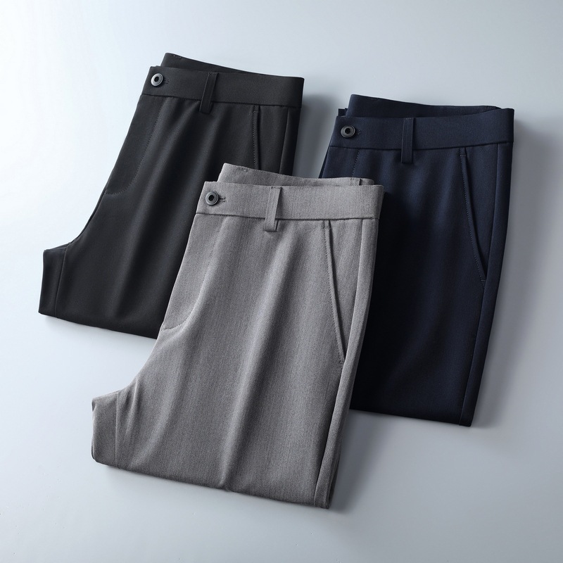 Pantalones hombre 9 puntos slim fit negocios vestido formal pantalones casuales pies pequeños otoño premium sensación de caída traje pantalón pantalón largo