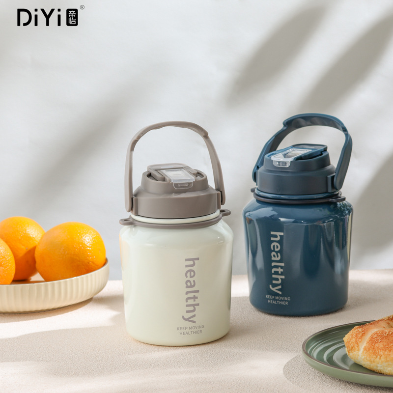 Di Yi Camping Big Belly Thermos Cup 316 Stainless Steel Student Military Training Double Drink Can Be Tilted Span Handle Cold Water Bottle