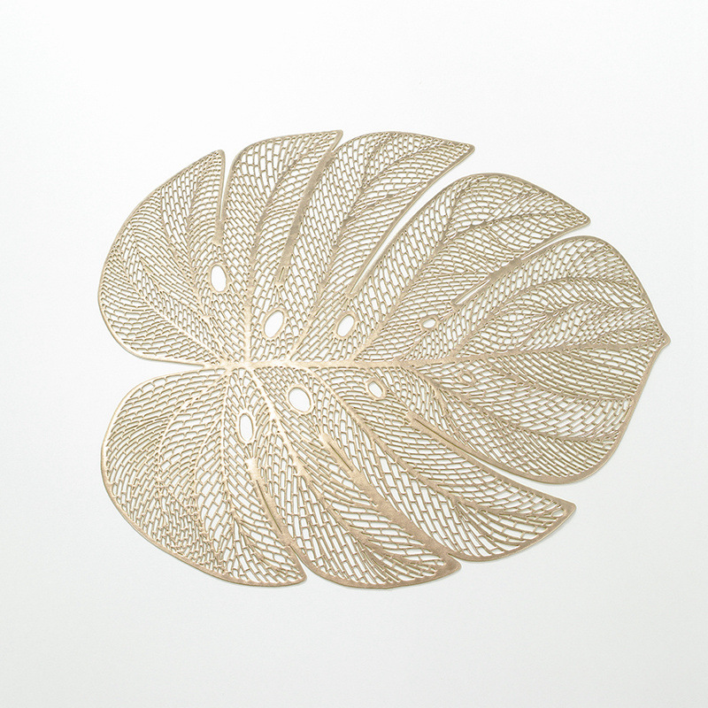 Simulation Leaves Hollow Turtle Back Leaf Decoration Placemat Europe And America Fashion Pvc Waterproof And Oil Resistant Durable Table Mat Heat Insulation Mat Specification drawing