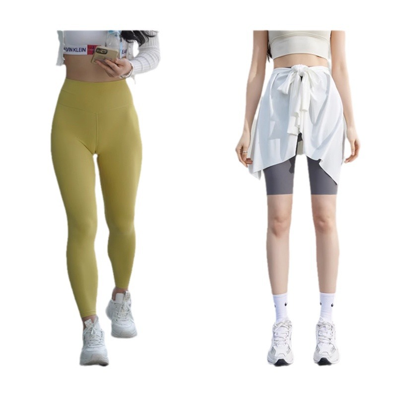 瑜伽打底裙一片式遮臀裙遮挡裙运动健身女屁帘防走光遮屁股半身裙白底实物图