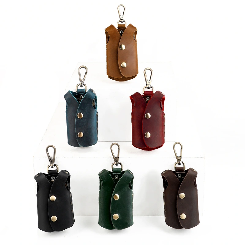 Leather Key Case Pure Handmade First Layer Cowhide Key Case Manufacturers Own Can Be Personalized Hand