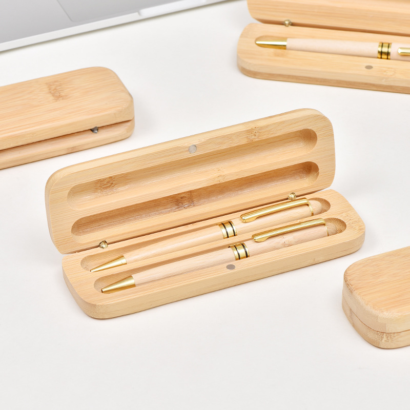 Creative Wooden Pen Box Commercial Single And Double Clamshell Pen Box Simple Student Office Pencil Box Wooden Packing Box Application Scenario