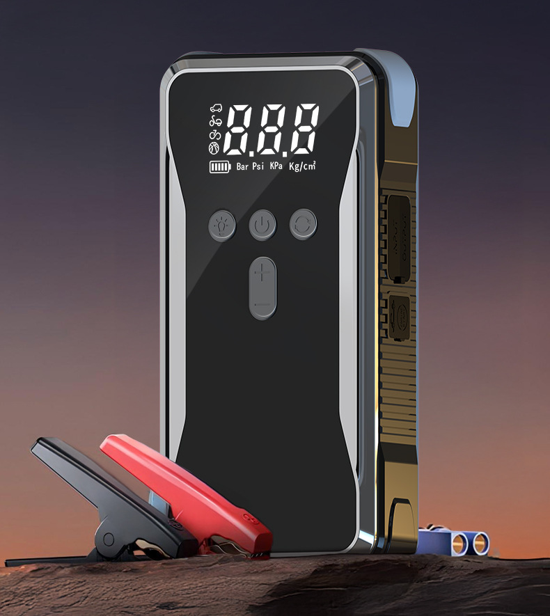 12v car emergency start power supply, jump-start, multi-functional portable wireless air pump and inflation integrated machine pic 6