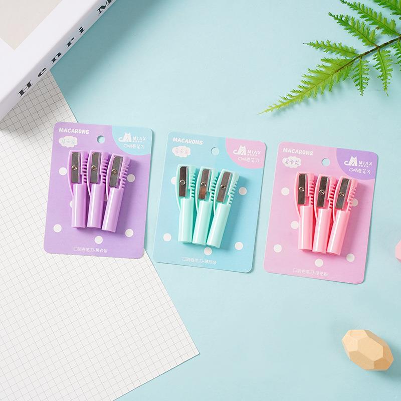 Macaron-colored multi-functional pencil cases, pencil sharpeners, creative pen caps, hole sharpeners, student stationery pencil sharpeners