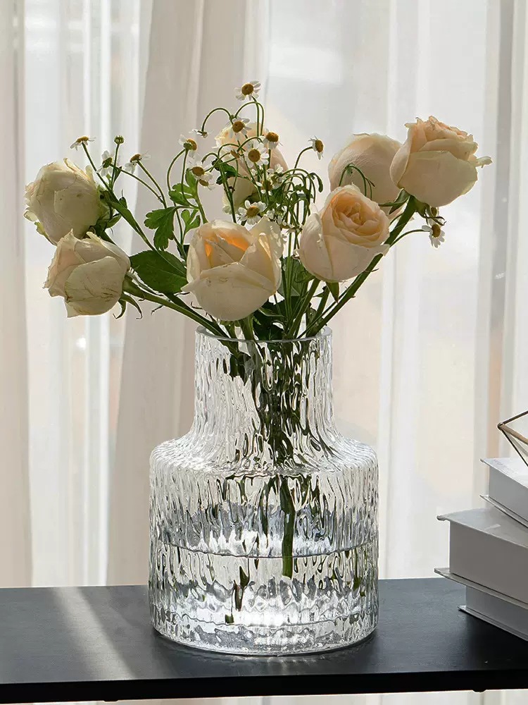 Net Red Ins Flower Arranger Decoration Retro Vase Glass Wholesale Flowers Rich Bamboo Hydroponic Nordic Glass Vase Specification drawing