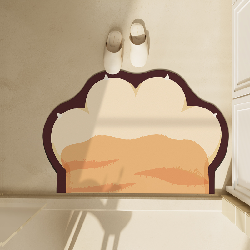 不规则浴室吸水速干地垫可爱猫爪卫生间厕所门口可裁剪防滑脚垫子