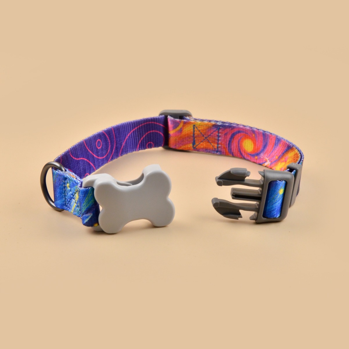 A stylish and adjustable pet collar with a seven-color designer print for your dog when going out Specification image