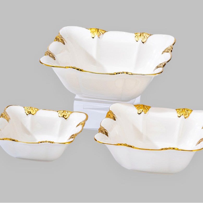 Light luxury ceramic tableware set, high-end gold-plated plates with gold edges. Sub-wholesale. Application Scenario