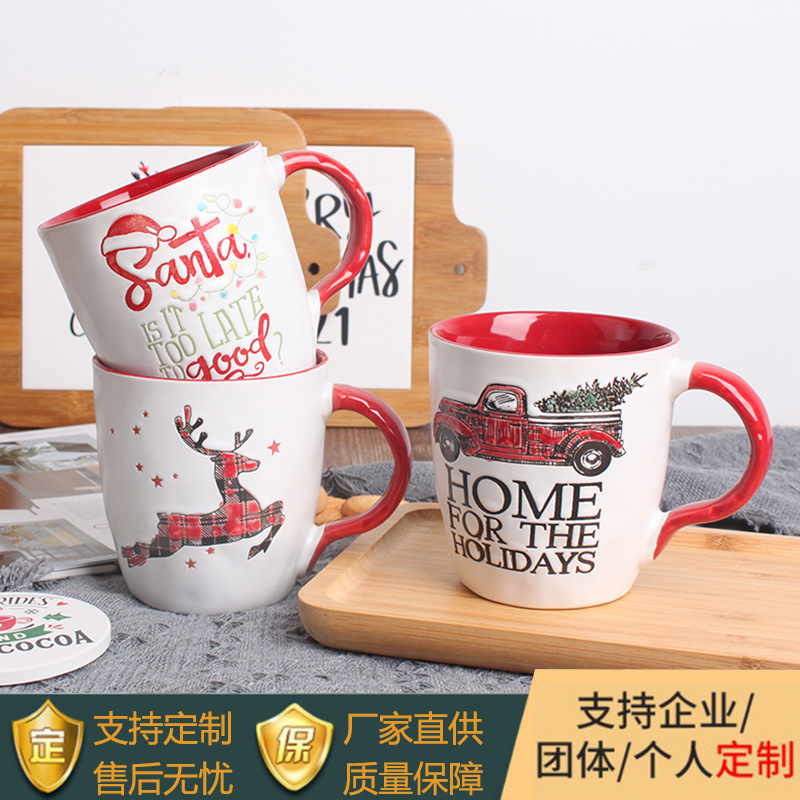 European-Style Ins Elk Mug Alphabet Coffee Mug Creative Breakfast Teacup Business Office Men And Women's Room Ceramic Cup