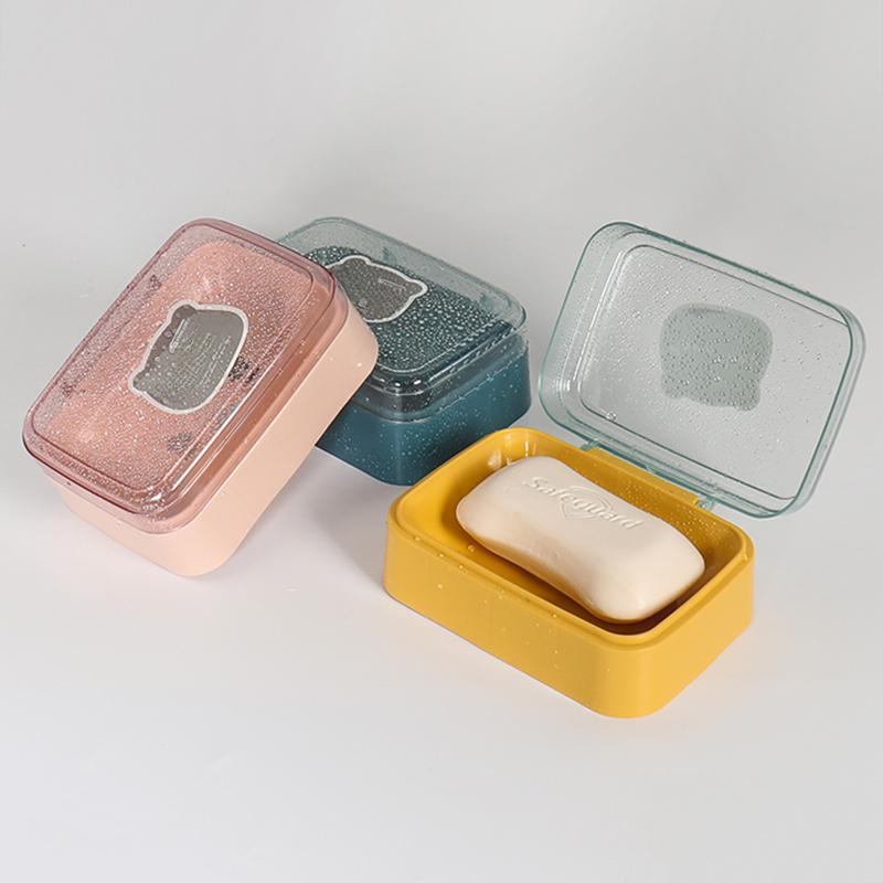 A creative large-sized soap box with a lid for travel, portable student dormitory bathroom, flip lid, draining soap, clothing soap box Specification image