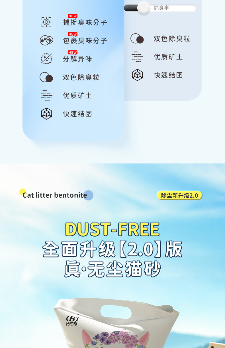膨润土猫砂20斤40斤大批量实惠装宠物店专用无尘除臭猫砂一件代发详情3