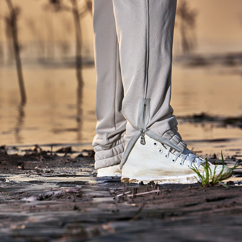 Wholesale and free distribution of Xinjiang long-staple cotton pants with 23 zipper legs for casual drawstring sports men's sweatpants Specification image