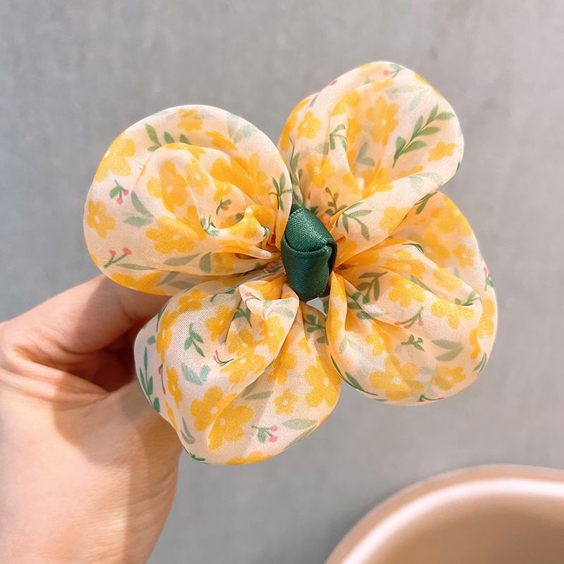 New Korean Version Floral Bow Hair Tie Girl Sweet Little Flower Rubber Band Baby Cute Princess Hair Band Hair Accessories