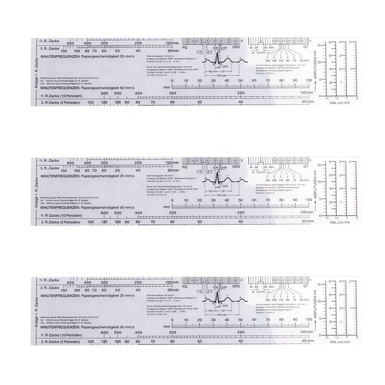 Specialized medical rulers for export, electrocardiogram rulers, heart rate rulers, transparent multi-functional medical rulers for hospitals and clinics, goniometers Specification image