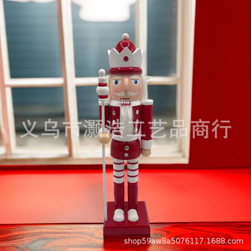 Nutcracker Puppet Tin Soldier Soldier Wood Walnut Man Foreign Trade Spot Vintage Christmas Trinket Wholesale details Picture
