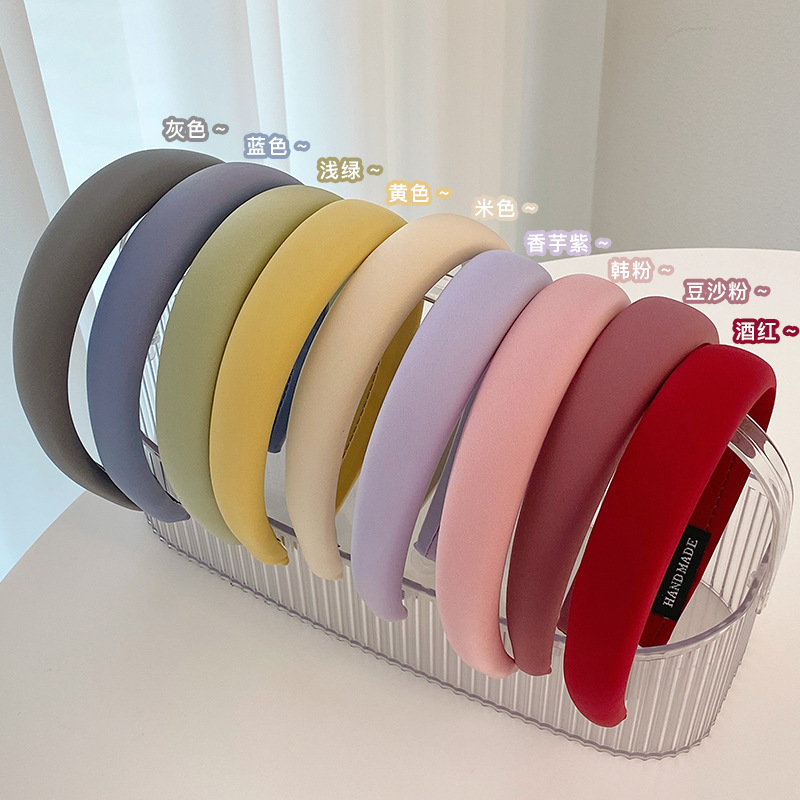 Ins Sense Sponge Headband Female Wide Edge High Cranial Top Headwear Simple Hair Card Network Red 2023 New Headband details Picture