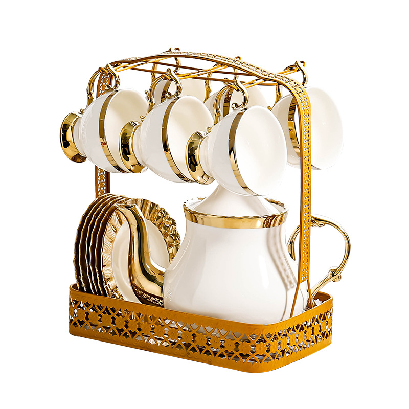 European Ceramic Coffee Cup And Saucer Set Upscale Light Luxury Small Luxury Afternoon Tea Set Simple Exquisite Cup Office Item Picture