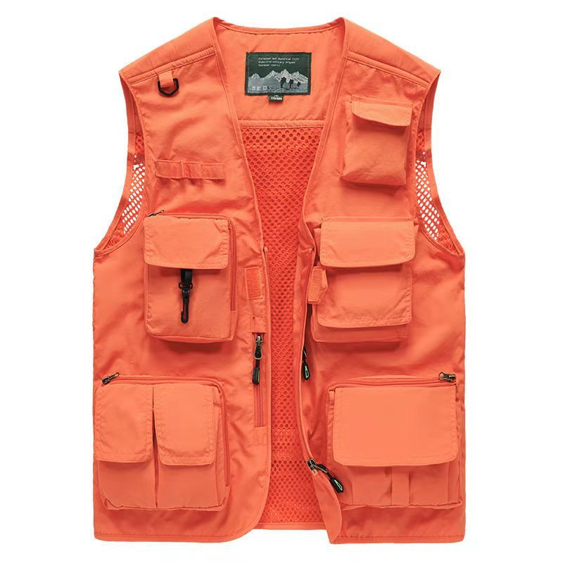 Multi-functional vest, outdoor multi-pocket vest, photography fishing vest, men's waistcoat, mesh vest, thin outerwear Specification image