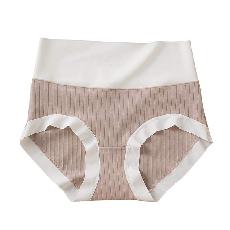 Wholesale of 60 pieces of Xinjiang long-staple cotton pure cotton mid-high waist tapered belly all-cotton antibacterial crotch seamless underpants for women Item Picture