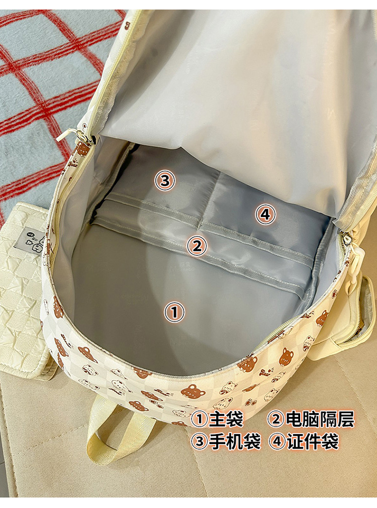 2025新款印花中学生书包韩版时尚大容量初高中生学院风双肩包百搭详情7