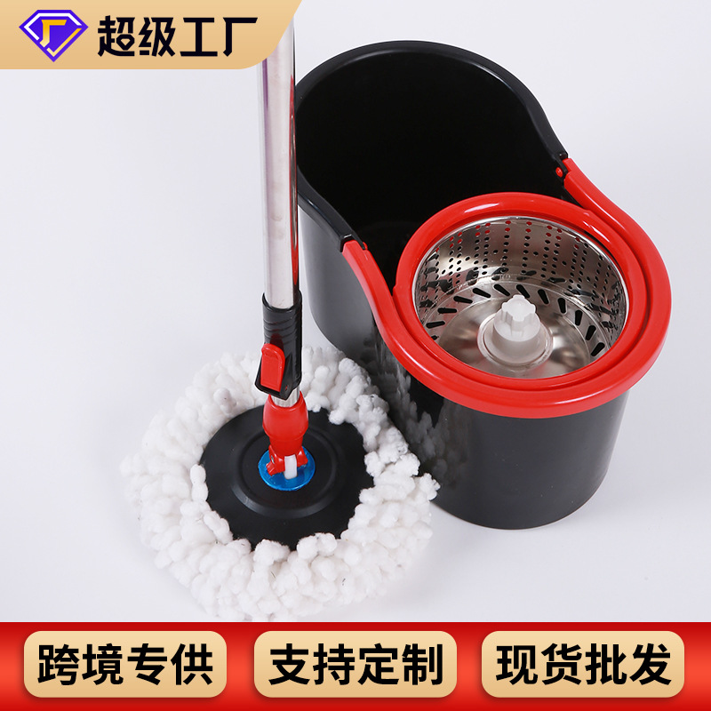 Household extra-large eight-shaped rotating mop, one mop for cleaning, dual-drive universal mop cloth, mop bucket, suitable for both dry and wet use