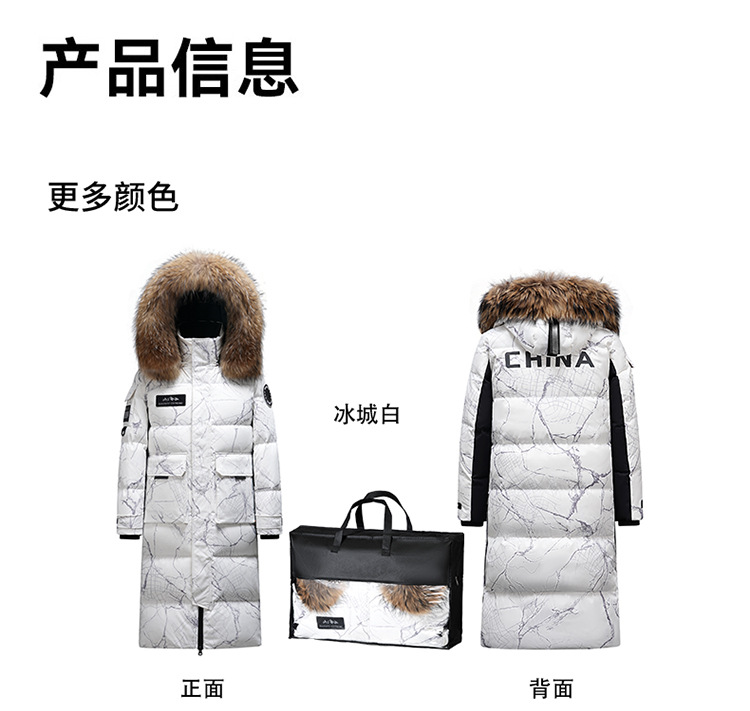 558g超厚鹅绒服女羽绒服长款过膝东北极寒工装毛领派克外套男大码详情12