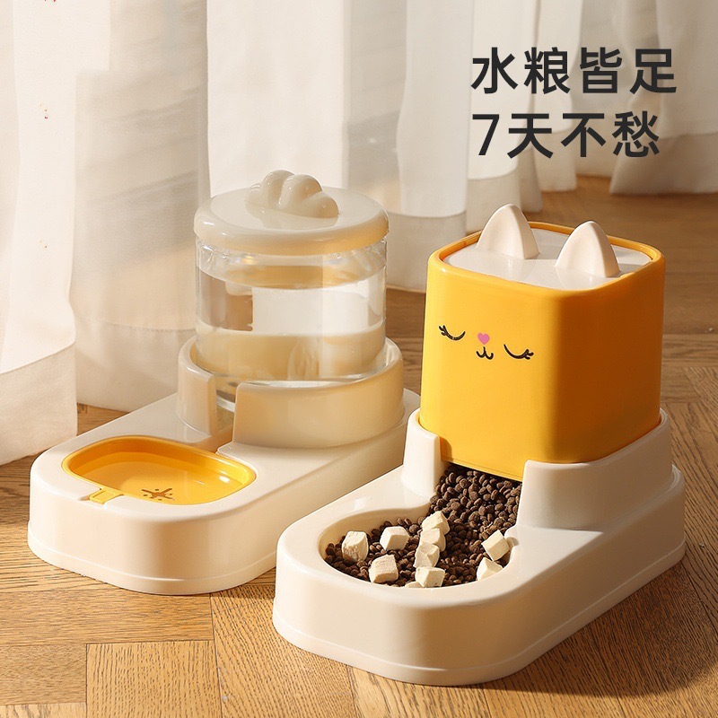 外贸跨境新款宠物喂食喂水器大容量猫咪狗狗通用食具猫碗狗盆宠物用品