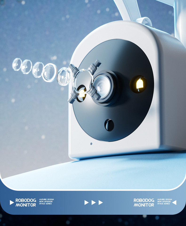 Wireless wifi dual-eye robot dog camera, 2-megapixel motion detection night vision surveillance camera pic 5